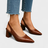 Sapatos de salto alto crocodilo