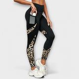 Leggings de cintura alta com estampado de leopardo