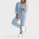 Conjunto de casaco, colete e calças