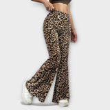 Calças bootcut leopardo
