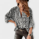 Blusa Moderna Com Padrão de Leopardo