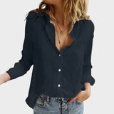 Blusa artesanal em linho natural