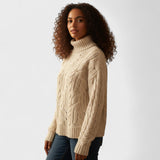 Camisola de caxemira com padrão trançado