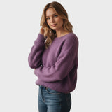 camisola de malha de cor única