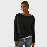 camisola de malha de cor única