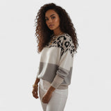 Camisola descontraída com padrão leopardo