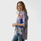 Camisa com padrões para senhora