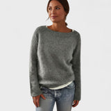 camisola de malha de cor única