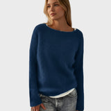 camisola de malha de cor única