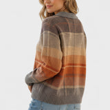 Blusa quadriculada em tons quentes de outono